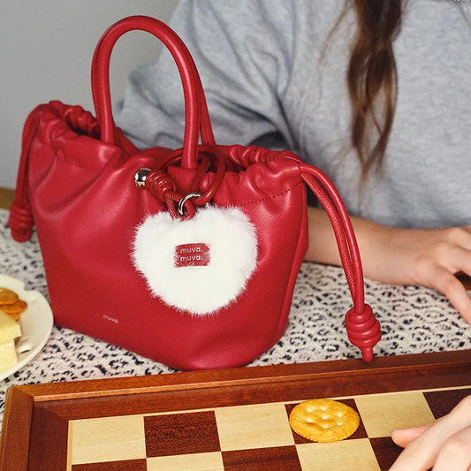 Fluffy Heart Bag Charm