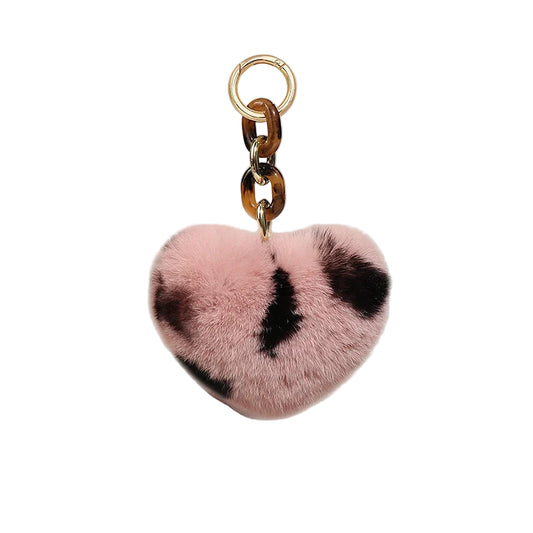 Heart Pom Pom Bag Charm