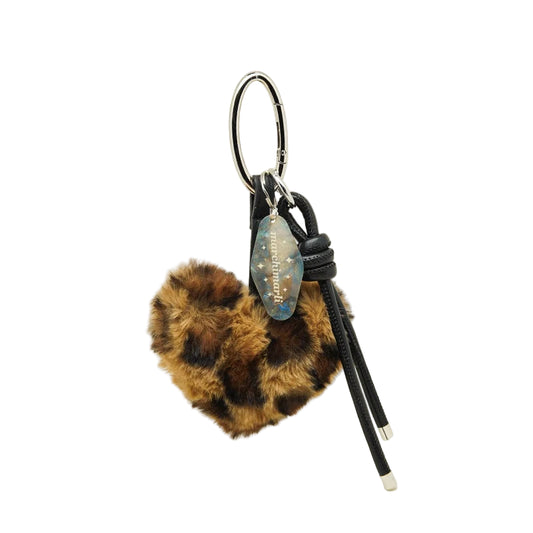 Leopard Print Heart Bag Charm