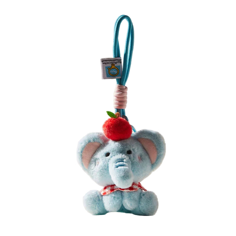 Apple Elephant Plush Bag Charm