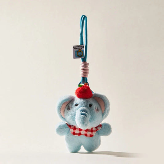 Apple Elephant Plush Bag Charm