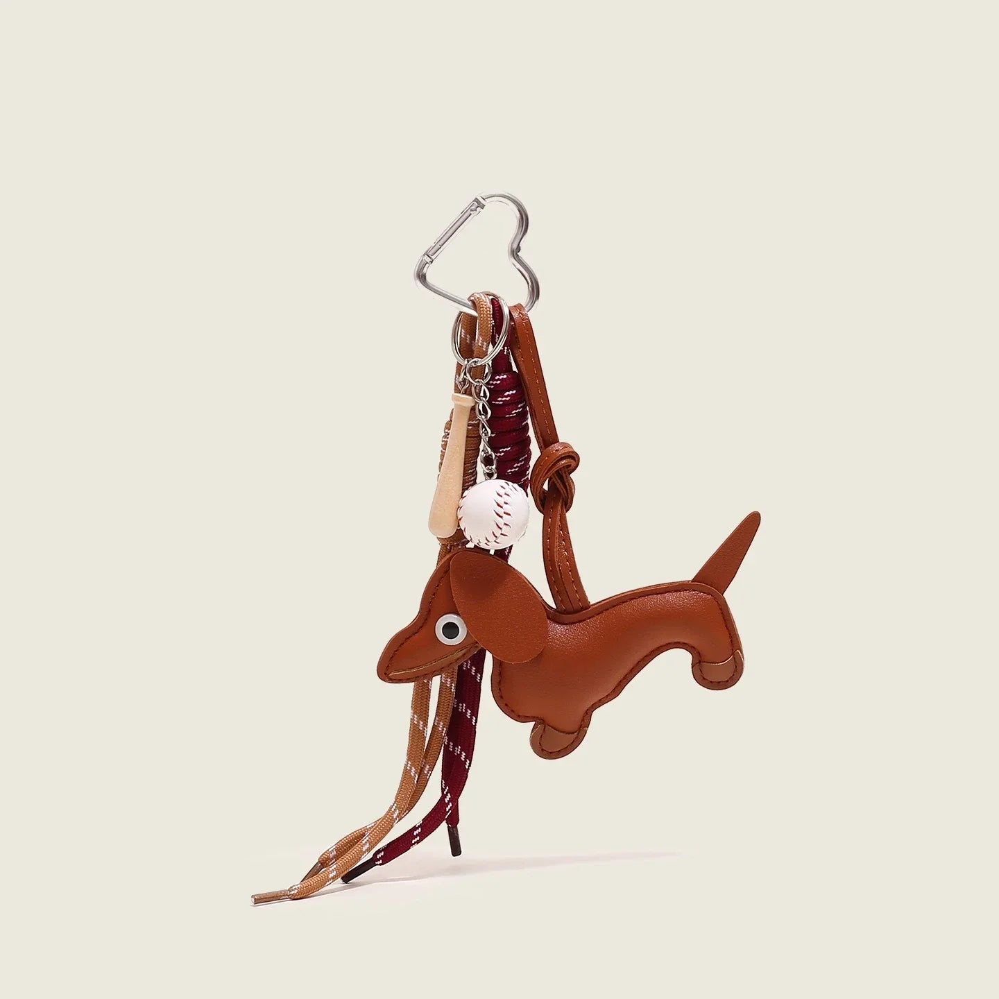 Leather Croissant Tassel Bag Charm