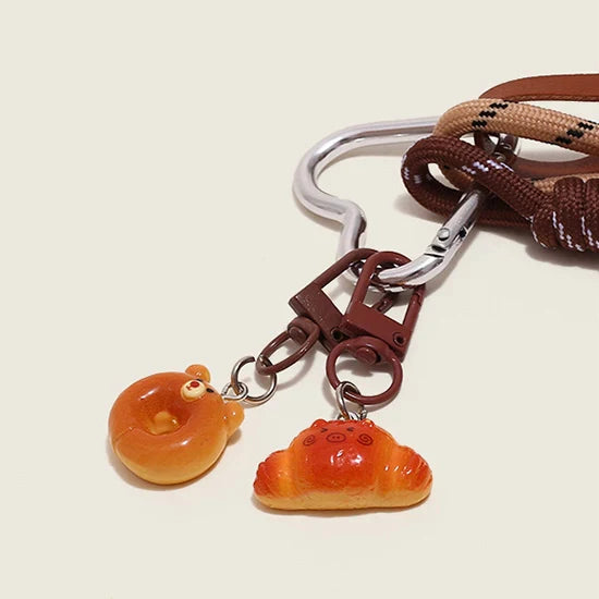 Leather Croissant Tassel Bag Charm
