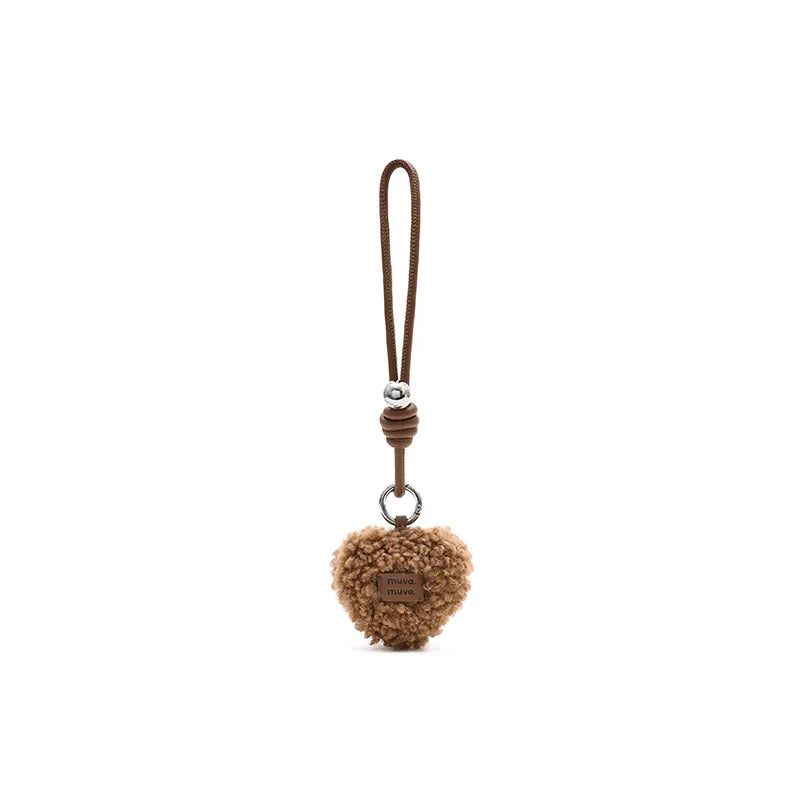 Fluffy Heart Bag Charm