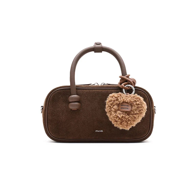 Fluffy Heart Bag Charm