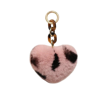 Heart Pom Pom Bag Charm