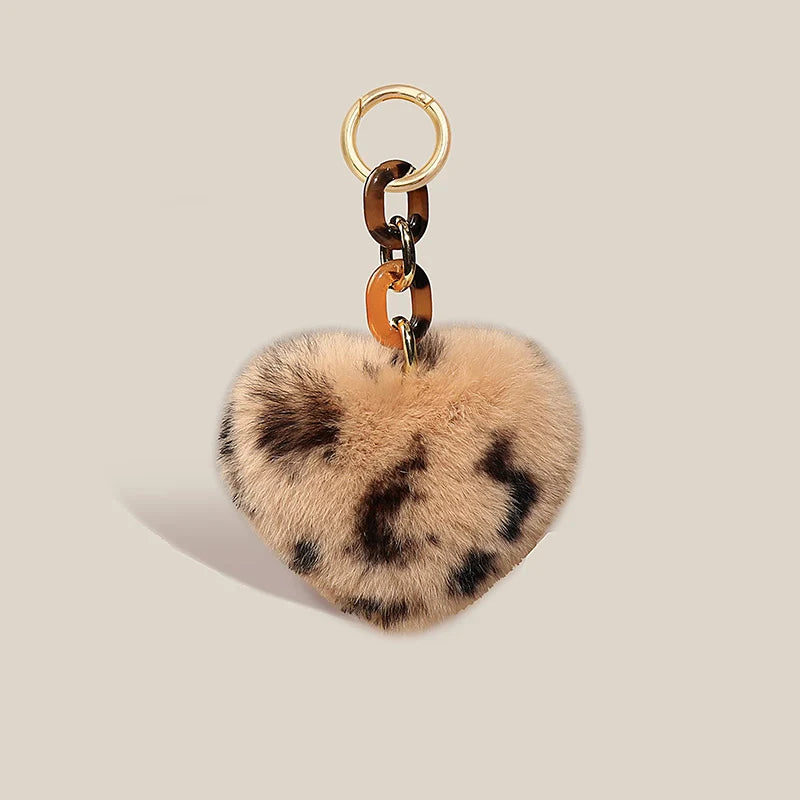 Heart Pom Pom Bag Charm