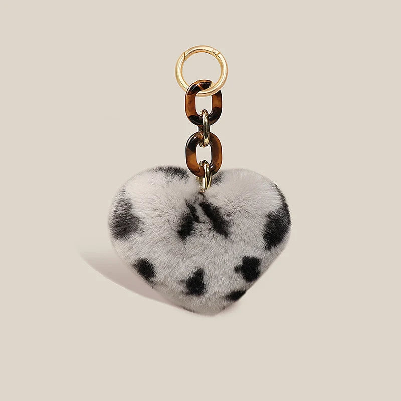 Heart Pom Pom Bag Charm