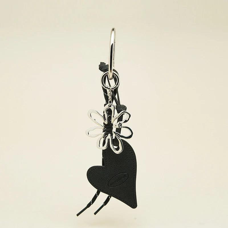 Leather Heart Bag Charm