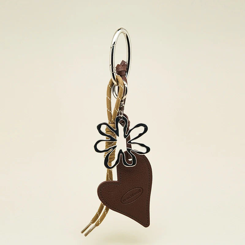 Leather Heart Bag Charm
