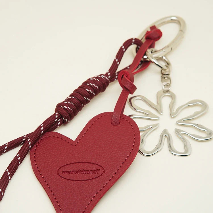 Leather Heart Bag Charm