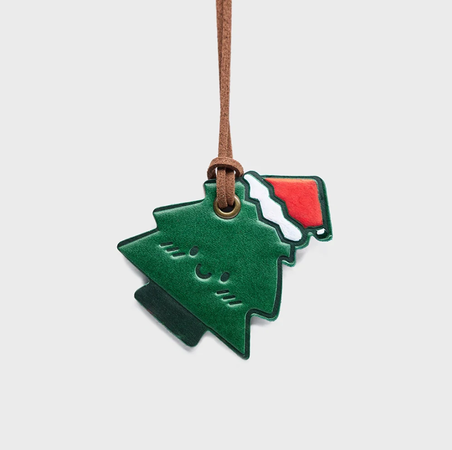 Christmas Leather Bag Charm – Festive & Refined