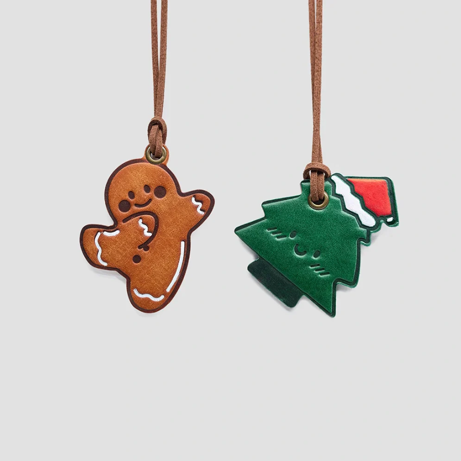 Christmas Leather Bag Charm – Festive & Refined