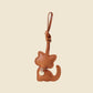Leather Sitting Cat Bag Charm